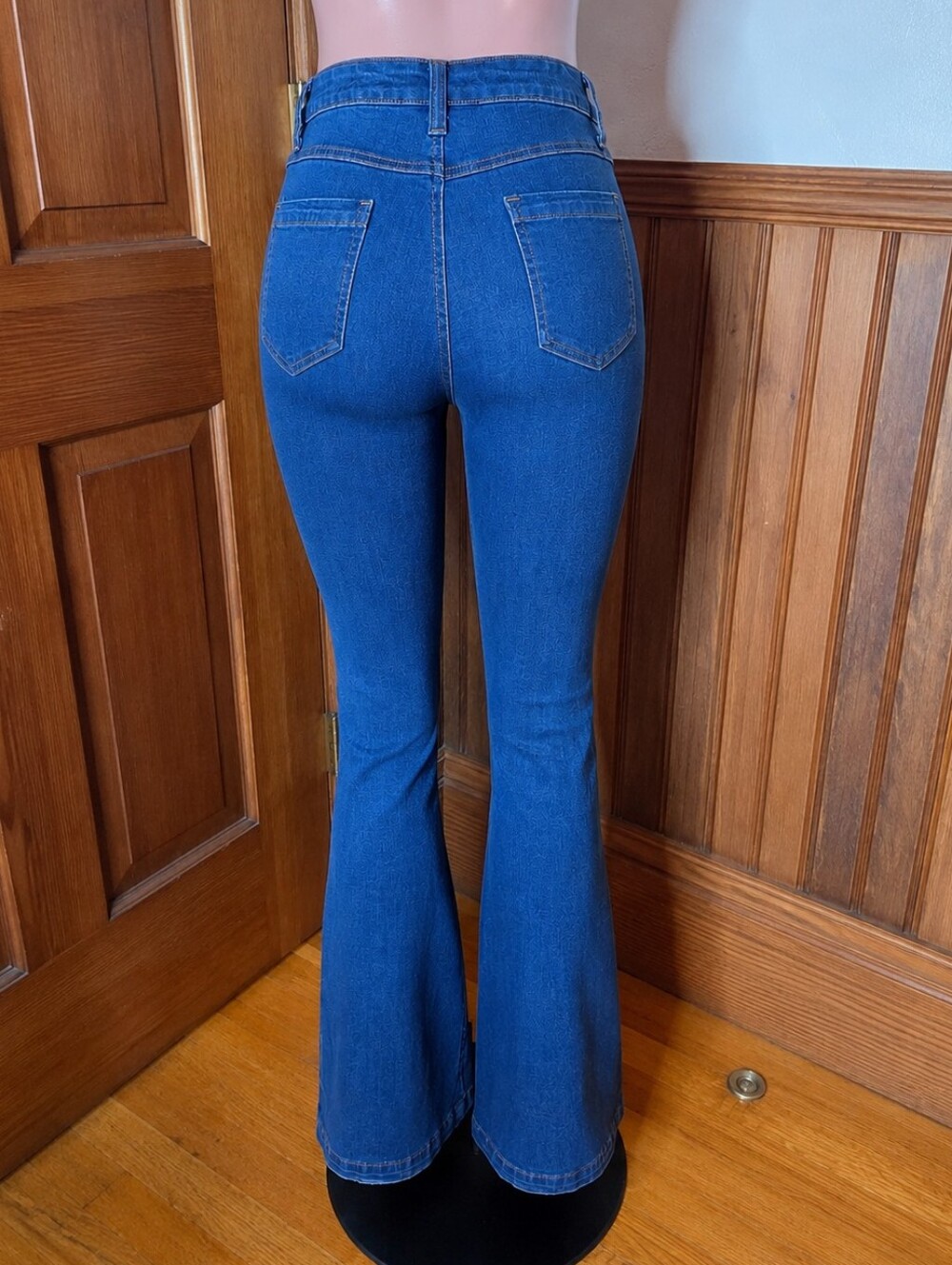 Hot Topic Dark Indigo Brown Lace Up Flare Jeans 30" - Picture 5 of 5